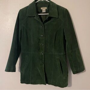 TravelSmith Suede Women’s Petite Medium Green Leather Jacket